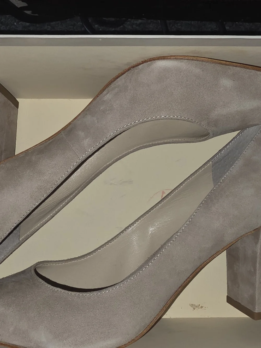 Marc Fisher Classic Taupe Suede Block Heel Pumps - Women